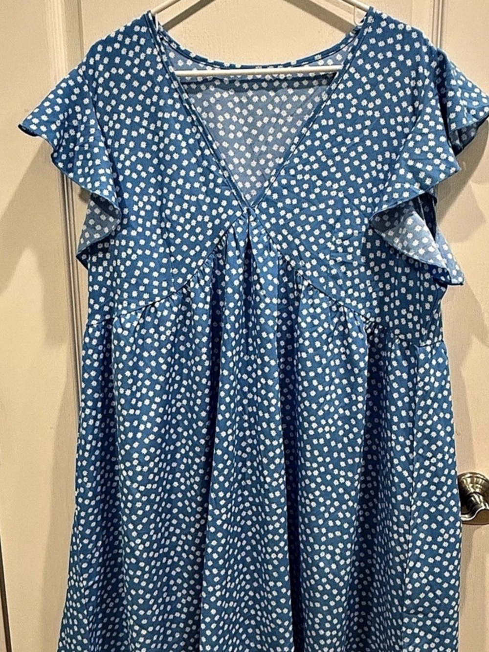 SHEIN Blue & White Floral Dress